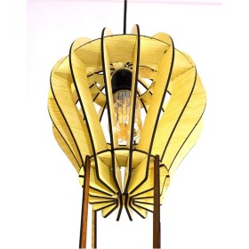 Resim Hü Ma Tasarım ve Aksesuar Çocuk Genç Odası Için Doğal Ahşap Mdf 3D Puzzle Lazer Kesim Uçan Balon Avize 