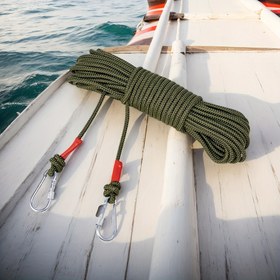 Resim 1 adet 8mm kalınlığındaki dış mekan tekne ipi - Metal saç tokası ile sağlam polipropilen balıkçılık, kamp ve evcil hayvan ipi, kıyafet asma ipi, yelken ve tatil süsleri için ideal, tekne için ip, denizcilik teması, dayanıklı ip 