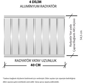 Resim Eurostar Alüminyum Panel Radyatör Ekol 600 x 400 Ral 9010 Kırık Beyaz 