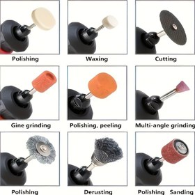Resim 105 adet Zirkonyum Oksit Zımparalama Başlıkları Seti, Alüminyum Oksit Öğütme Aksesuarları, Kırmızı Plastik, Montaj Gerekmez, Her Yüzeyi Hücre 