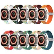 Resim Sones iOS Uyumlu Watch 42mm Gökkuşağı Noktalar Silikon Manyetik Toka Saat Kordonu 