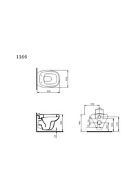 Resim Fenice Rimless Asma Klozet 1166-001-0128, Bocchi Yavaş Kapak A0327-001 Parlak Beyaz 