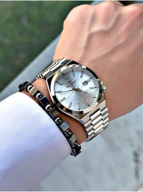 Resim Bentini Takvimli Erkek Kol Saati – Çelik Kordon, 3 ATM Su Geçirmez, 2 Yıl Garantili, Hediye Bileklik 