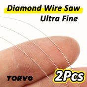 Resim 2 Adet Yüksek Mukavemetli Elmas Kesme Teli Testere, 0.25mm Ultra İnce - yeşim ve değerli taşlar için uygun, dayanıklı metal yapı, hassas işçilik aracı, elmas testere bıçağı, metal malzeme, kesim hatları için kullanılır, Değerli Taş, Kehribar, Arı Mumu 