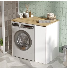 Resim Yurudesign Siena Çamaşır Makinesi Dolabı Çekmeceli Sa1-Wk Keçe-Be Çok Renkli 