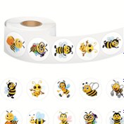 Resim 500 adet/rulo Arı Stickerları Hediye Süsleme Etiketi El Yapımı Stickerlar Kırtasiye Sticker 