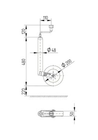 Resim Knott 48mm 150kg Karavan/römork Pilot Tekeri 