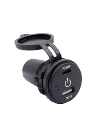 Resim Dokunmatik Switchli Usb + Type-C 12-24V Şarj Soketi 