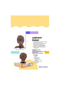 Resim Türk Malı Labirent Robot Dc Motorlu Ahşap Oyuncak Stem-a Set Çocuklar İçin Boyanabilir Maket 