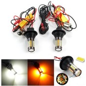 Resim Leezsing Parlak Led 1156 Ba15s Çift Renkli Gündüz Farı Ve Sinyal Lambası - 66 Smd, 1200 Lümen 