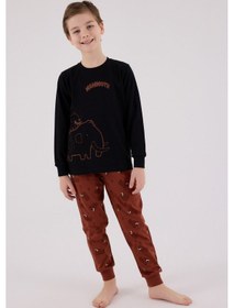 Resim Rolypoly Erkek Çocuk Siyah Pijama Takımı 5274-48639 Siyah 