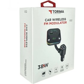 Resim Torima G12 Bluetoot Fm Transmitter Fm Verici 38w Pd Giriş Microsd Kart Girişi Torima