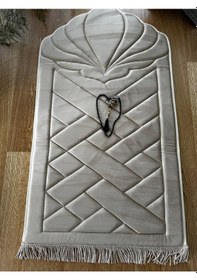 Resim Kadife Süngerli Lüks Hediyelik Seccade Tesbih Ve Zikirmat 