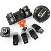 Resim Volkswagen Golf 5 2004 - 2009 Kontrol Dügmeleri 8 Li Krom Set 440401036 