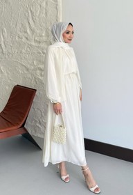 Resim Gold Price Taşlı Elbise Ekru - 2 (40-42 