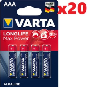 Resim Varta 4703 Longlife Max Power Alkalin AAA İnce Kalem Pil 20 x 4'lü 