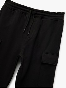 Resim Koton Şardonlu Kargo Cepli Beli Bağcıklı Jogger Eşofman Altı Siyah 6wam40029mk Siyah 