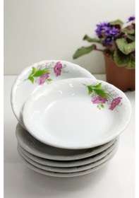 Resim Porland 6'lı Çiçekli 13 Cm Porselen Çukur Tabak Kahvaltılık 