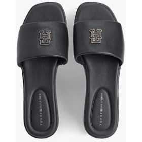 Resim Tommy Hilfiger Kadın Th Logo Detaylı Hardware Deri Sandalet 