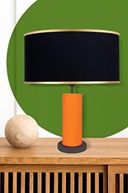 Resim MİNİMAL E-TİCARET & BİLGİ TEKNOLOJİLERİ Maxi Turuncu - Siyah Abajur (Siyah) 