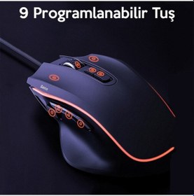 Resim Baseus GAMO 9 Keys Programming Gaming Oyuncu Mouse Baseus