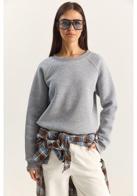 Resim Shade Kadın Reglan Kol Oversize Sweatshirt 60283859 - Gri Melanj 