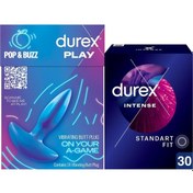 Resim Durex Titreşimli Anal Plug Tıkaç + Durex Intense Uyarıcı Jelli Ve Tırtıklı Prezervatif 30'lu 