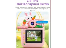 Resim Azurtech Çocuk Kamerası Dijital Hd Video Kayıt ve Fotoğraf Termal Resim Kağıt Baskılı Yazıcı 