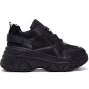 Resim Derimod Kadın Siyah Kalın Tabanlı Bağcıklı Sneaker 24WFE220014 