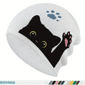 Resim Yaramaz Siyah Kedi Kayma Tasarımı Örgü Bere Gevşek Rahat Bayanlar İçin Renkli Uniseks Çift Koşu Bonesi Moda Sevimli Şık Sokak Boarding Şapkası Sonbahar Kış Isınabilir Giysi Çocuk ve Yetişkinler için Eşleşen Kap, Babalar Anneler Kent Casual Üst üste Geçme Kazak, Çekici Uzunluğunda Bisiklet Sporu İçin uygundur. Köpek İpi Balık Tutmaya Tatil Doğum günü İade Okul Sezon Cadılar Bayramı Noel Aile & Arkadaşlara Hediye, Rastgele giyim, tatil hediyesi, sokak moda, esnek fit, 