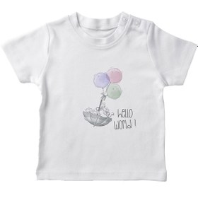 Resim Angemiel Baby Balık Tutan Fare Erkek Bebek Tişört Beyaz B0284MDBBKETSRT 