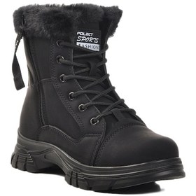 Resim Aspor Siyah Fermuarlı Bağcık Detaylı İçi Polarlı Kadın Sneaker Bot Çok Renkli 