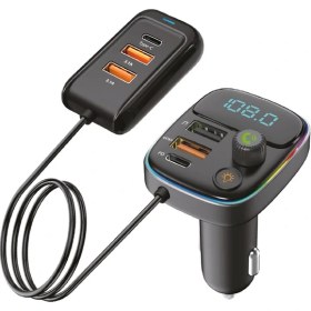 Resim Pd 30W Şarj ve Rgb LED Işıklı Araç Modülatörü Fonksiyonel Araç Modülatör Fm Transmitter 