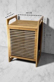 Resim Bambu Kirli Çamaşır Sepeti Banyo Düzenleyici Oyuncak Saklama Organizer 