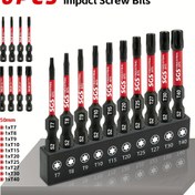 Resim 10 adet Torx Tornavida Uçları ile Manyetik Taban - Dayanıklı S2 Çelik, 1/4" Keskin Bıçaklar, Kaymaz ve Aşınma Direnci, T7, T8, T9, T10, T15, T20, T25, T27, T30, T40 ile Uyumlu - Ev, Fabrika, Ofis Metal İşleme, Tornavida Aksesuarları için İdeal 