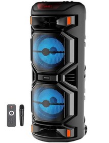 Resim LEERFEI BÜYÜK BOY KABLOSUZ MİKROFONLU ŞARJLI HOPARLÖR KARAOKE BLUETOOTH SPEAKER 