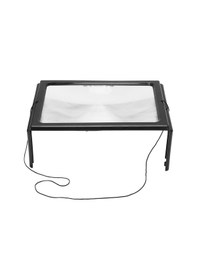 Resim Led Işıklı Ve Standlı Okuma Büyüteci Pvc Masaüstü Büyüteç A4 Boyutu 