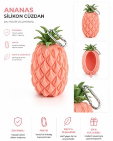 Resim 4nio Ananas Tasarımlı Silikon Cüzdan & Anahtarlık 