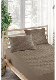 Resim Ely Parker Renkli Yastık Alezi (2 adet) %100 Pamuk Kapitoneli Yastık Koruyucu Yastık Kılıfı Kahve 