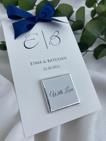 Resim Kurdeleli Madlen Çikolata Kartı - Nişan ve Söz Hediyelikleri 