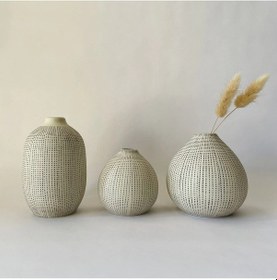 Resim Dokulu Desenli Vazolar Çok Renkli 