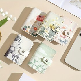 Resim 1 adet Kompakt Snap Kapatma Cüzdanı - Zarif Çiçekli, Snap Düğme Kapatma, Sürücü Belgesi ve Kimlik Tutucu, Kadınlar için Günlük Cüzdan Düzenleyici - Kadınlar için Mükemmel Hediye, Doğum Günü, Yıldönümü - 5 Stilde Mevcut (Çiçekli, Pastel, Minimalist, Formal, Casual) - Dayanıklı ve Kolay Temizlenebilir Tasarım, Sevimli Cüzdan, Sürücü Belgesi Tutucu, Şık Kart Tutucu, Yüksek Kaliteli Kaplama, Küçük El Çantası, Moda Severler, Polyester Astar, Moda Bilinci Olan Kadınlar 