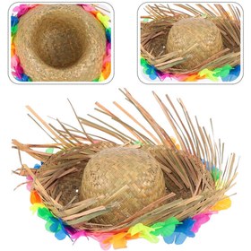 Resim neararsanbizden Natural Renkli Püsküllü Örme Hasır Hawaii Şapka 