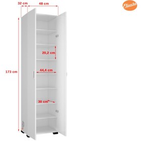 Resim Modilayn Çok Amaçlı Dolap Mutfak Dolabı Banyo Dolabı Çocuk Odası Dolabı 8 Raflı Dolap Kapaklı 