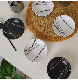 Resim Keramika Mermer Halka Sosluk / Çerezlik 13 Cm 6 Adet 17950-51 