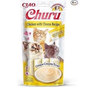 Resim Inaba Ciao Churu Cream Tavuklu ve Peynirli Kedi Ödül Kreması 4 x 14 Gr 