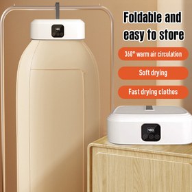 Resim Taşınabilir Katlanır Çamaşır Kurutma Makinesi - Akıllı Ev Kullanımı, 220-240V AB Fişi, Kurutma Torbası ile Hızlı Kurutma - Seyahat Konaklaması, Oteller, Karavanlar ve Daha Fazlası İçin İdeal 