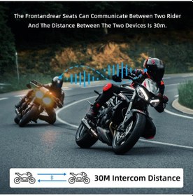 Resim Jokmae Motosiklet Kaskı İçin İnterkom: 30m Çift Kişi Görüşme, Dsp Gürültü Önleme, Bluetooth 5.0, Otomatik Yanıt, 15 Saat Kullanım, Siyah 800mah Pil 