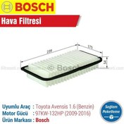 Resim Toyota Avensis 1.6 Bosch Hava Filtresi 2009-2016 