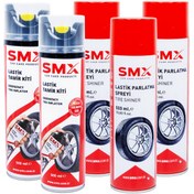 Resim SMX Lastik Parlatma Spreyi 3Adet + Lastik Tamir Kiti 2Adet 